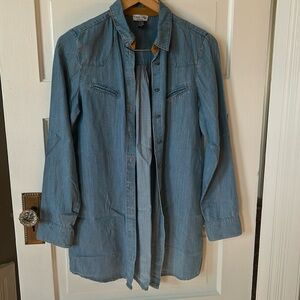 Tasha Polizzi - Denim Button Down Tunic - Western Inspired - Sz S